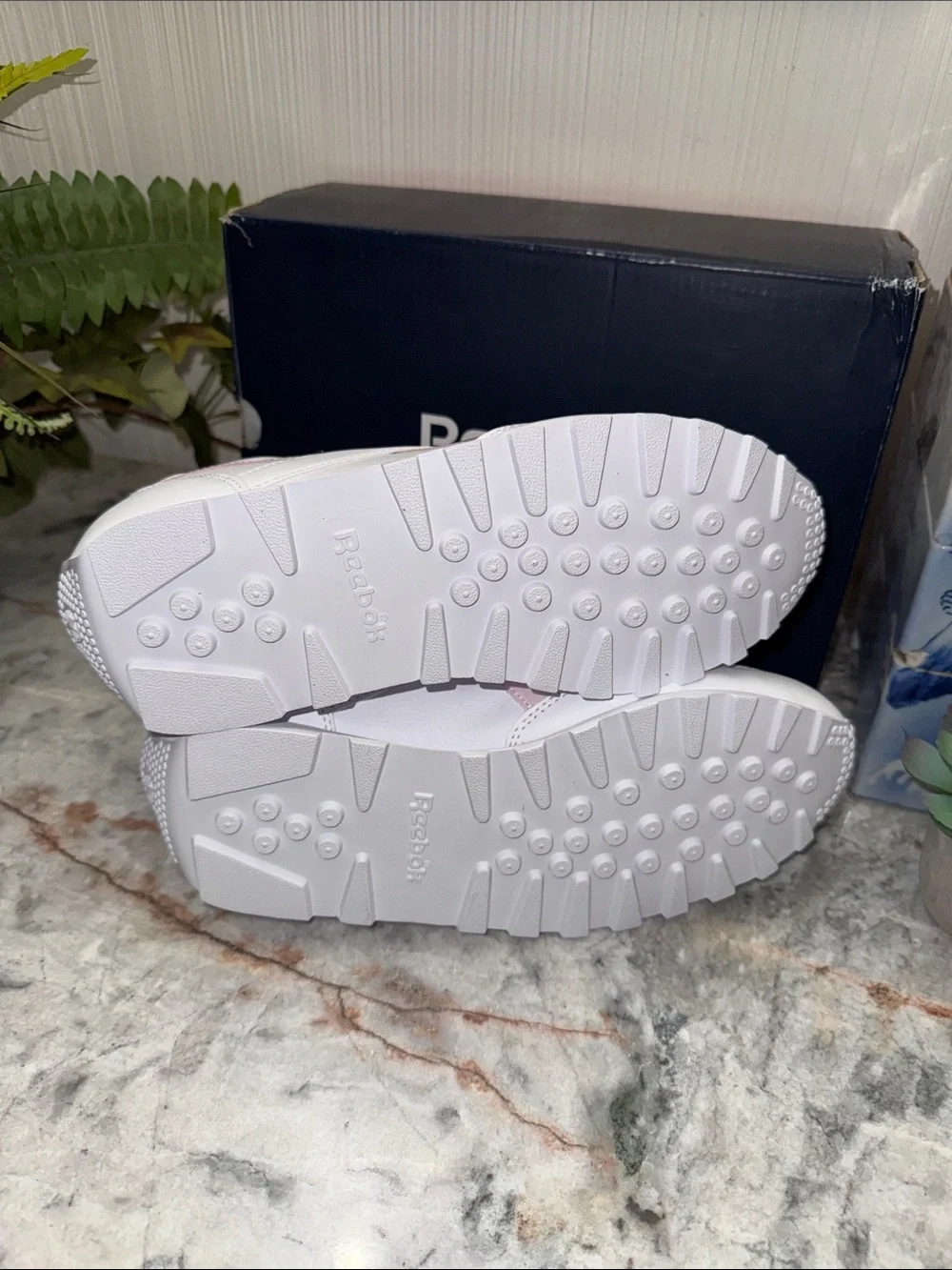Reebok White Sneakers with Light Pink Accents
